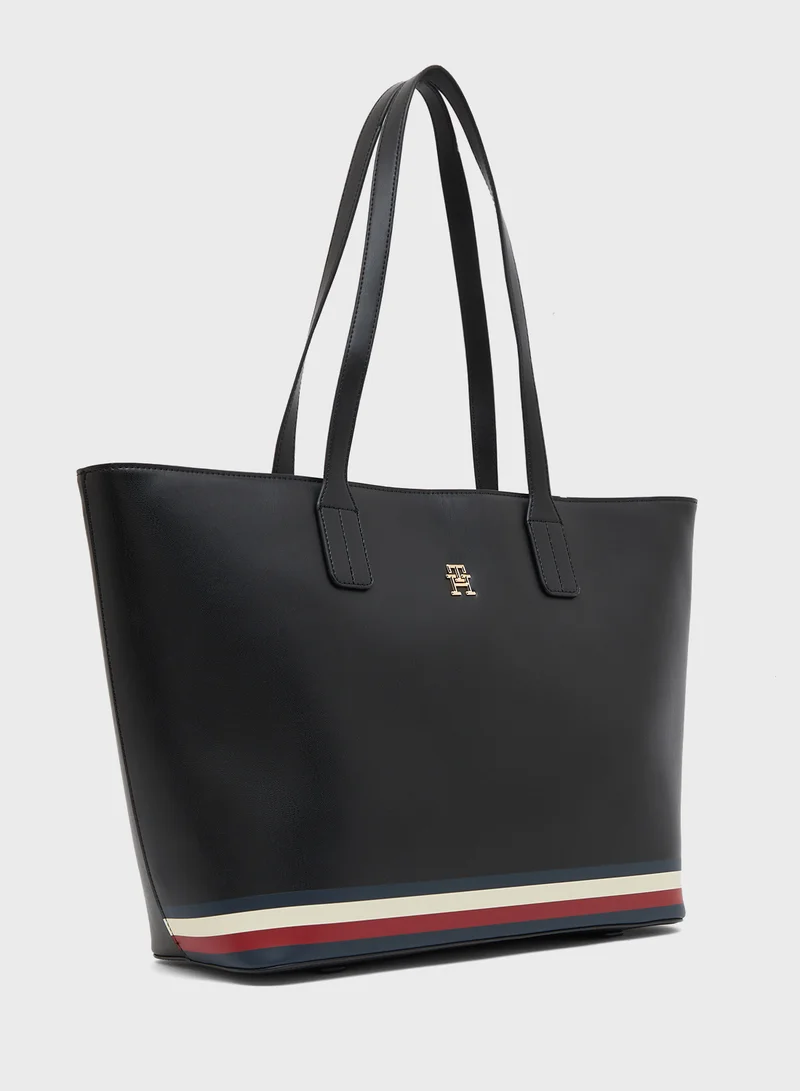 TOMMY HILFIGER Logo Detail Zip Over Tote