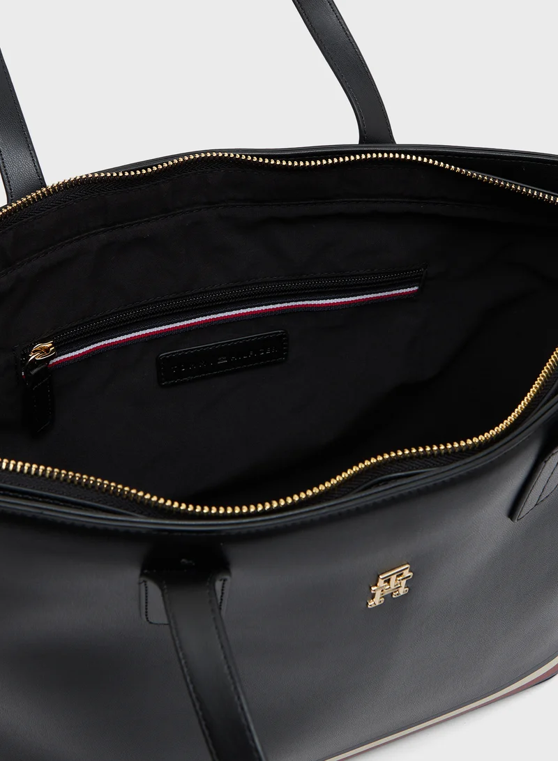 TOMMY HILFIGER Logo Detail Zip Over Tote