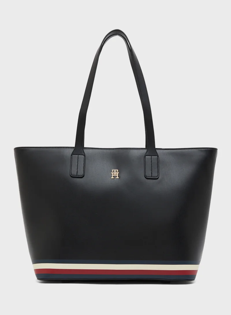 TOMMY HILFIGER Logo Detail Zip Over Tote