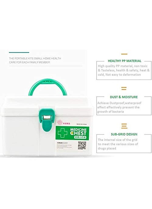 TOPHAVEN TOPHAVEN Plastic First Aid Emergency Medical Kit Box with Tray and Carrying Handle  - Image 3