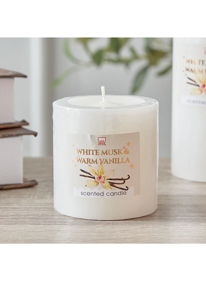 هوم بوكس Qara Vanilla Pillar Candle 6.8 x 7 x 6.8 cm