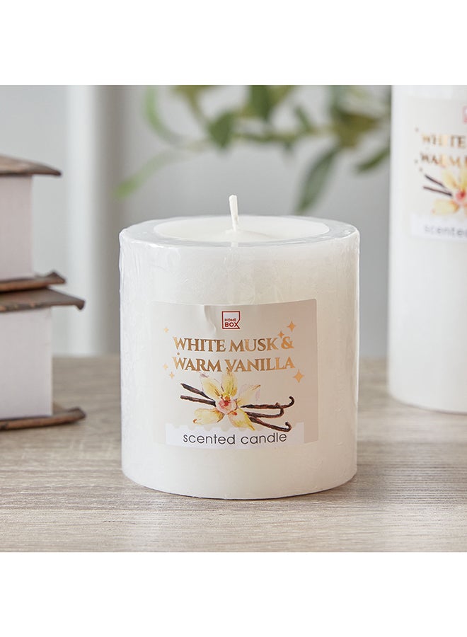 Home Box Qara Vanilla Pillar Candle 6.8 x 7 x 6.8 cm - Image 1