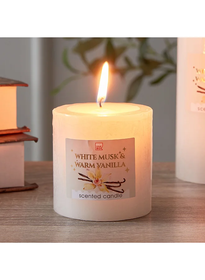 هوم بوكس Qara Vanilla Pillar Candle 6.8 x 7 x 6.8 cm