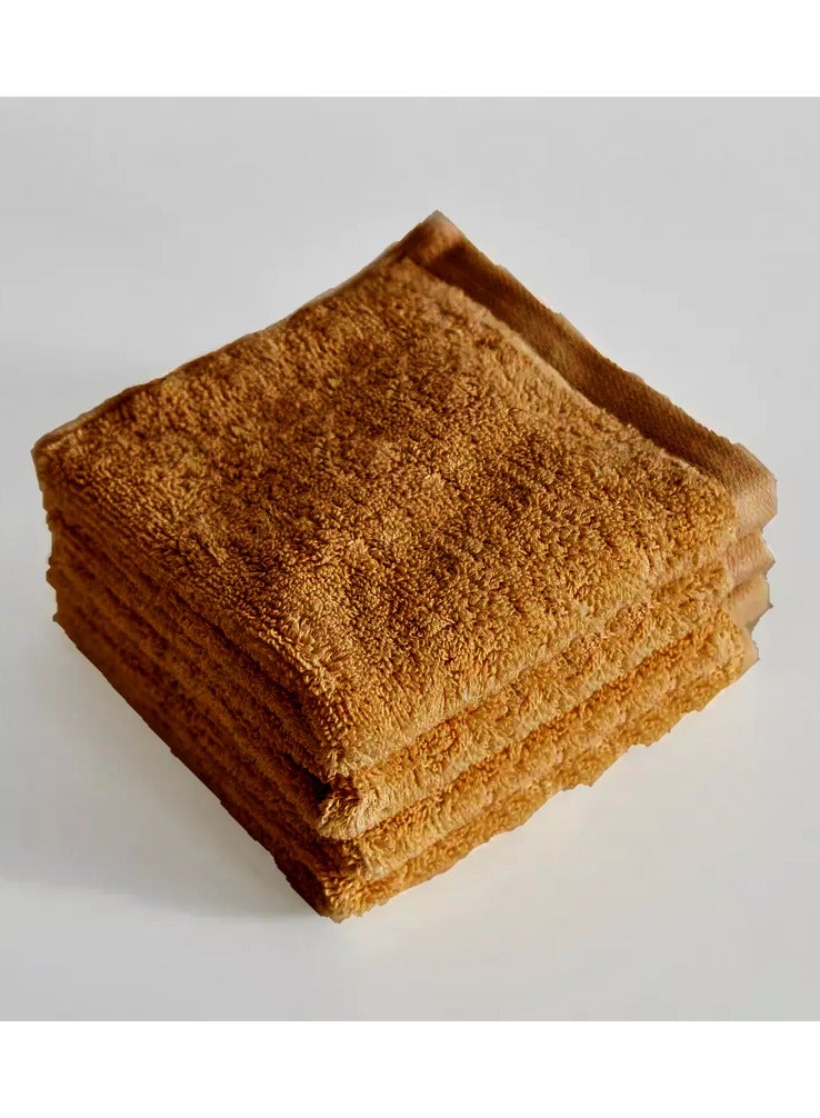 MAXQON Pack Of 10 - Face Towel - 100% Cotton Small Size (30x30cm) Highly Absorbent And Super Durable, Color Brown  - Image 2