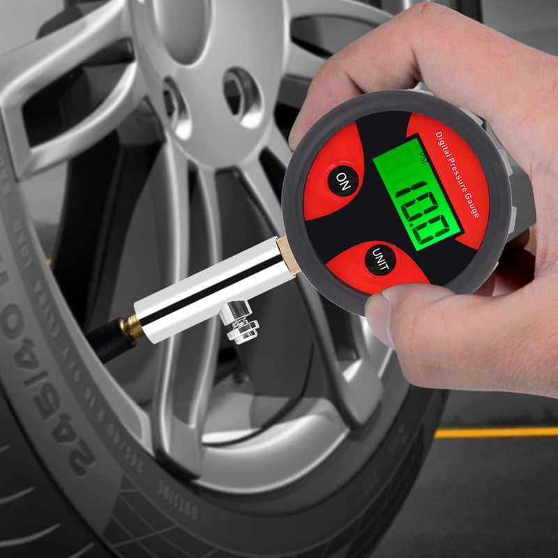 Digital Tire Pressure Gauge: 30-Second Auto-Off Backlit LCD Display - High Accuracy Portable Pressure Gauge for Car Truck Vehicle Tire Maintenance - Image 3