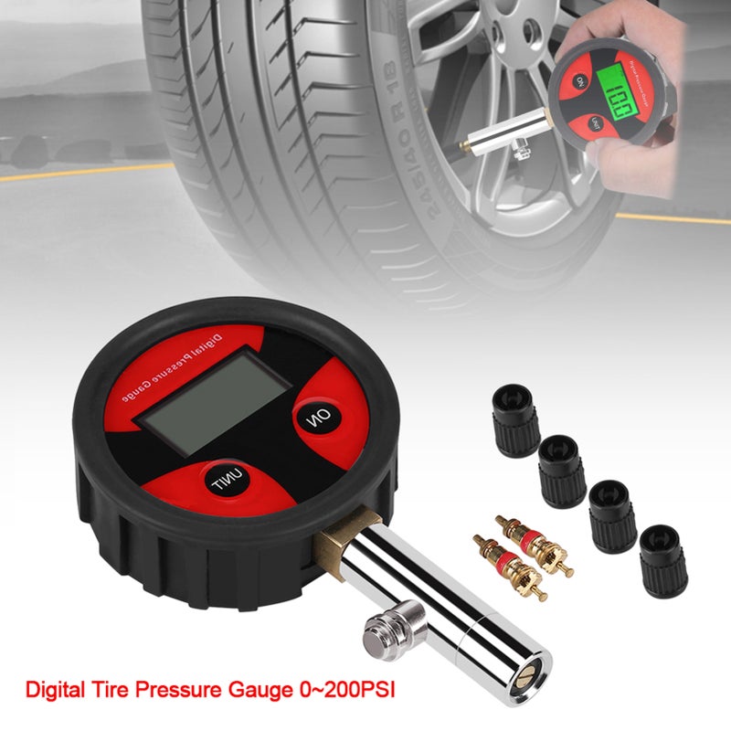 Digital Tire Pressure Gauge: 30-Second Auto-Off Backlit LCD Display - High Accuracy Portable Pressure Gauge for Car Truck Vehicle Tire Maintenance - Image 2