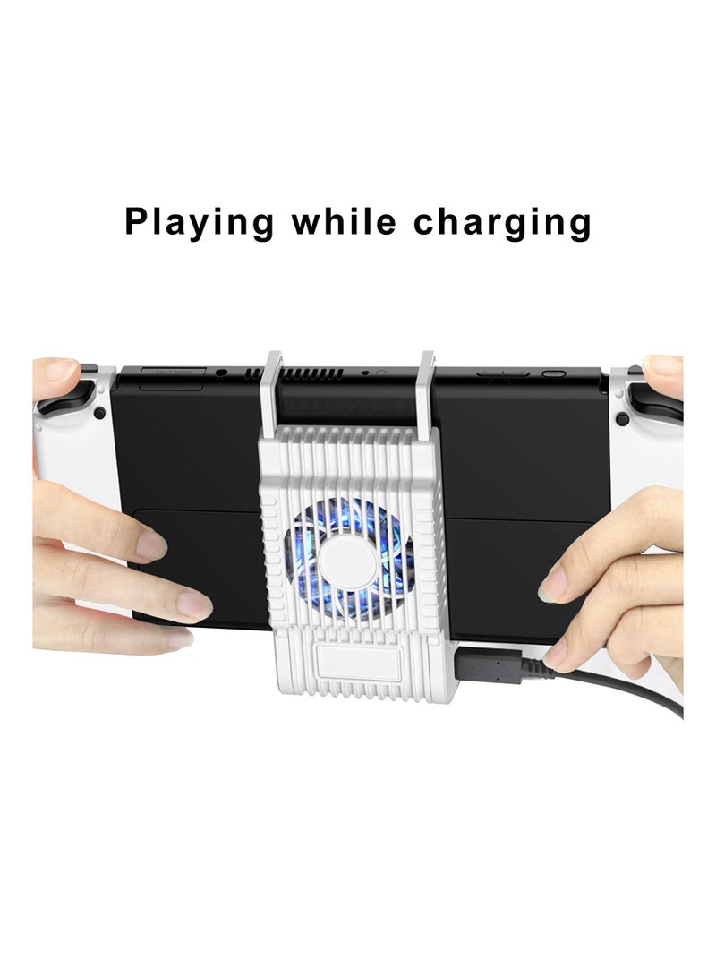 Captaintech Charger Dock for Switch OLED and Switch Lite, Portable Charging Stand Cooling Station with Cooling Fan for Switch and Switch Lite Accessories (White), 11.5x7x3.7CM (DSS-93) - Image 2
