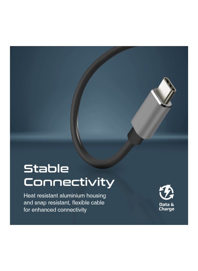 بروميت محول 4 في 1 بمنفذ USB-C للشحن/ المزامنة مع محول بمنفذ  USB-A رمادي - Image 4
