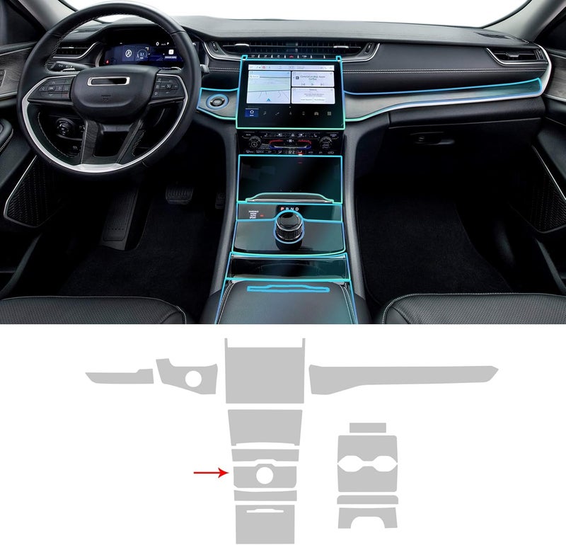 FDAIUN for Jeep Grand Cherokee 2021-2024 PPF Precut 8.5Mil Car Paint Protective Film TPU HD Film Scratch Protector Interior Accessories (Style D) - Image 2