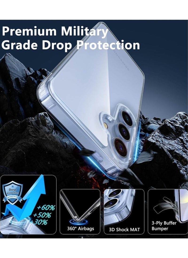 Raxoom Samsung Galaxy S24 Case: Clear Slim Shockproof Cell Phone Protective Cover | Anti Yellowing Scratch Proof Drop Proof Tough 5G Mobile Phone Protection Bumper - Image 1