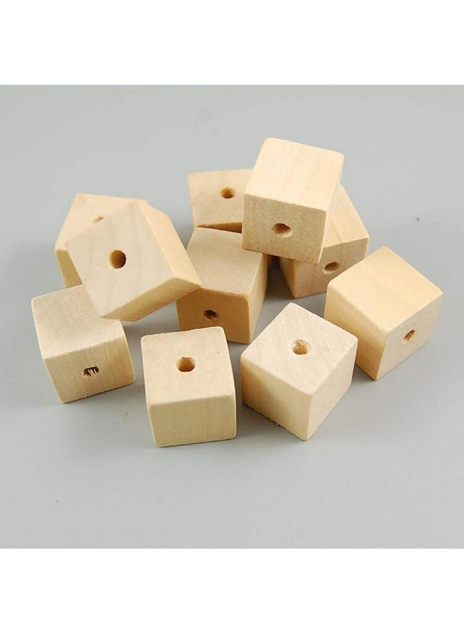 Fodattm 100Pcs Unfinished Square Wood Beads With Holes Natural Blank Wood Cubes For Diy Craft (12Mm0.47Inch) - Image 4