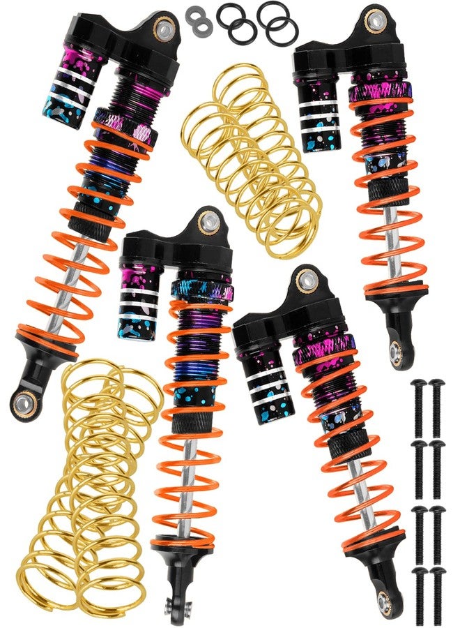 مجموعة ترقيات ممتص الصدمات RcarmubWow RC Big Bore لسيارات الدفع الرباعي 4x4 Slash Stampede Bandit Rustler بمقياس 1/10 (VXL)/2WD (VXL)، ممتصات صدمات أمامية وخلفية من سبائك الألومنيوم، 4 قطع، متعددة الألوان - Image 1
