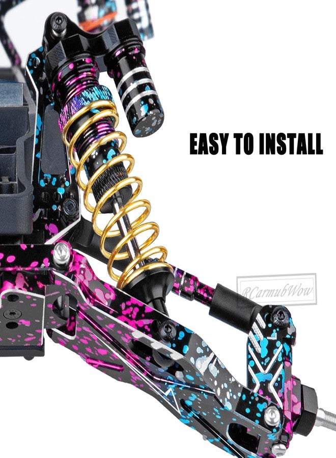 مجموعة ترقيات ممتص الصدمات RcarmubWow RC Big Bore لسيارات الدفع الرباعي 4x4 Slash Stampede Bandit Rustler بمقياس 1/10 (VXL)/2WD (VXL)، ممتصات صدمات أمامية وخلفية من سبائك الألومنيوم، 4 قطع، متعددة الألوان - Image 3