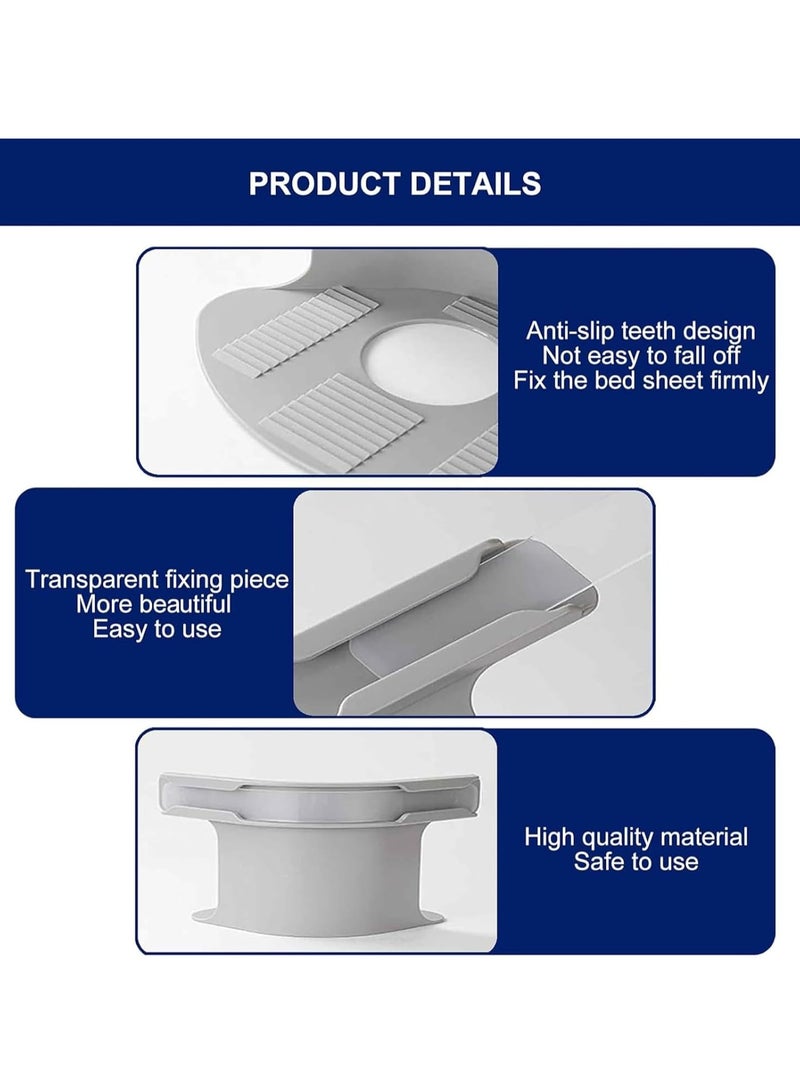 Relex Bed Sheet Holder Set with Lock Strips, Heavy Duty Bed Sheet Fasteners, Non Slip Lock Sheet Clips, for All Size Mattress, Blankets, Bedding (White 4pcs) - Image 4