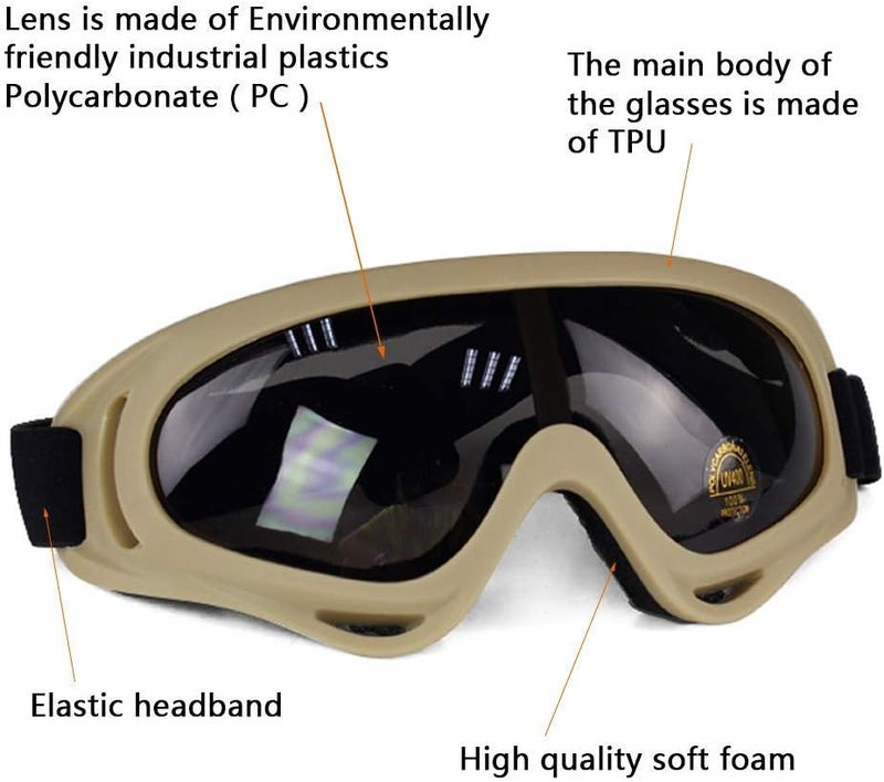 Aoutacc Airsoft Protective Gear Set, Half Face Mesh Mask with Ear Protection and Tactical Goggles for Adult Men Women BBS Paintball Shooting CS Survival Games Cosplay - Image 5