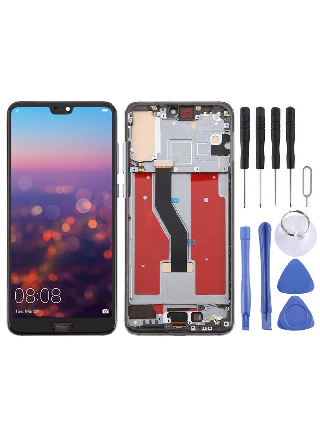 erorex Replacement For Huawei P20 Pro TFT LCD Screen Digitizer Full Assembly with Frame, Not Supporting Fingerprint Identification Black - Image 1