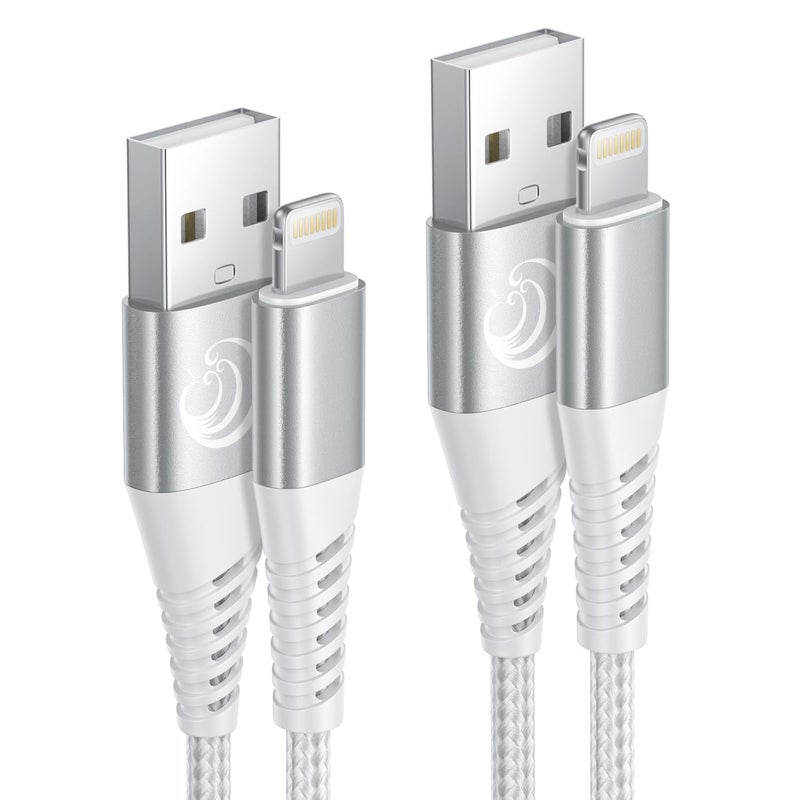 Aioneus Long iPhone Charger Cable 3M 2Pack, USB A to Lightning Cable MFi Certified iPhone Charging Nylon Braided Fast Charging Cord for iPhone 14 13 12 11 Pro Max XR XS 8 7 Plus iPad - Image 1