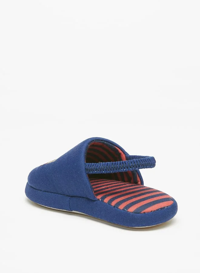 كوزي Boys Embroidered Slingback Bedroom Mules
