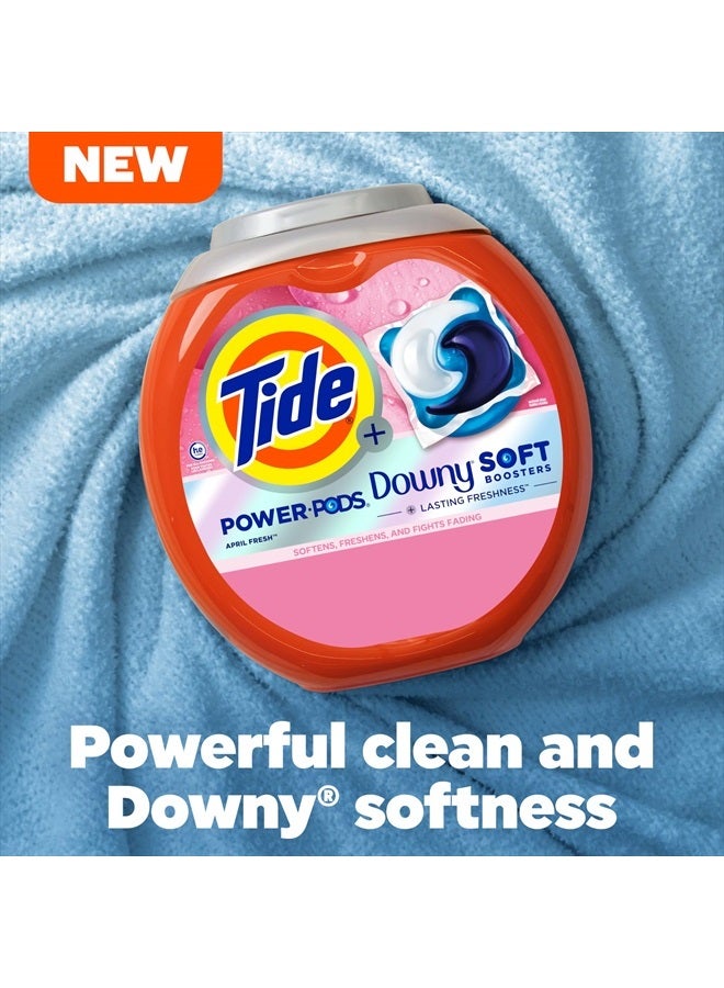Tide كبسولات منظف الغسيل Power PODs 2 في 1 مع معززات داوني الناعمة، انتعاش يدوم طويلاً مع رائحة April Fresh، 63 كبسولة  - Image 4