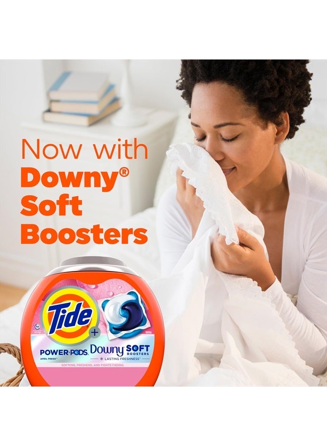 Tide كبسولات منظف الغسيل Power PODs 2 في 1 مع معززات داوني الناعمة، انتعاش يدوم طويلاً مع رائحة April Fresh، 63 كبسولة  - Image 5