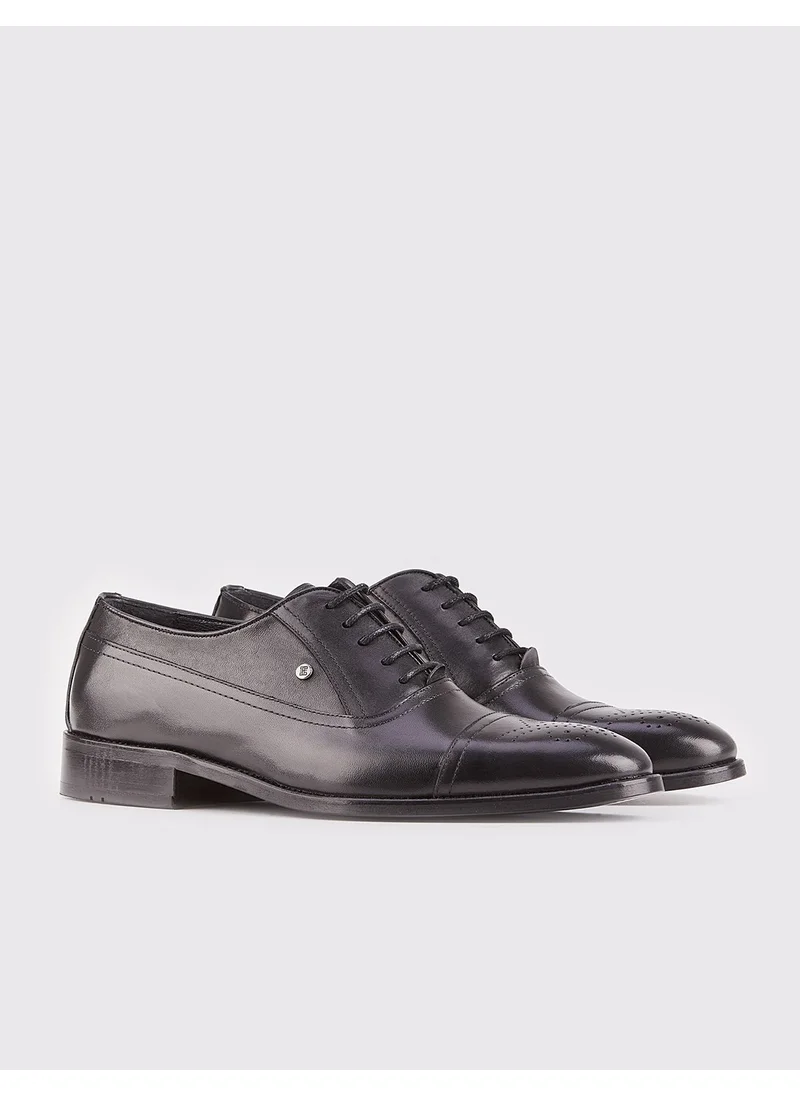 كاباني Genuine Leather Black Lace-Up Men's Classic Shoes