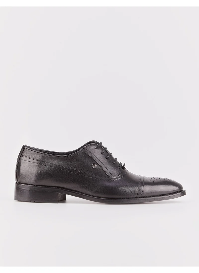 Cabani Genuine Leather Black Lace-Up Men's Classic Shoes