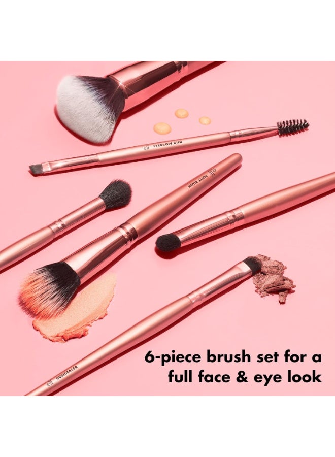 elf e.l.f. Flawless Face Kit, 6-Piece Brush Collection, Brushes For Face, Eyes & Brows, Vegan & Cruelty-Free - Image 4