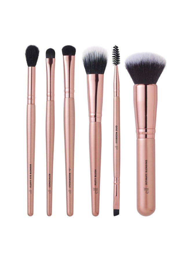 elf e.l.f. Flawless Face Kit, 6-Piece Brush Collection, Brushes For Face, Eyes & Brows, Vegan & Cruelty-Free - Image 2