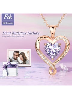 Zifeel Infinity Heart Pendant 925 Sterling Silver, Rose Gold Birthstone Necklace  - Image 4