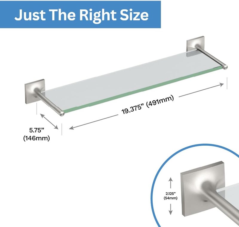Gatco 5596 Waterline Glass Shelf Satin Nickel - Image 3