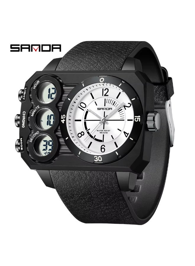 Sanda6237 Electronic Watch Dual Display Countdown Multi-Functional Sports Watch Waterproof Luminous Large Dial Student Electronic Watch - Image 1