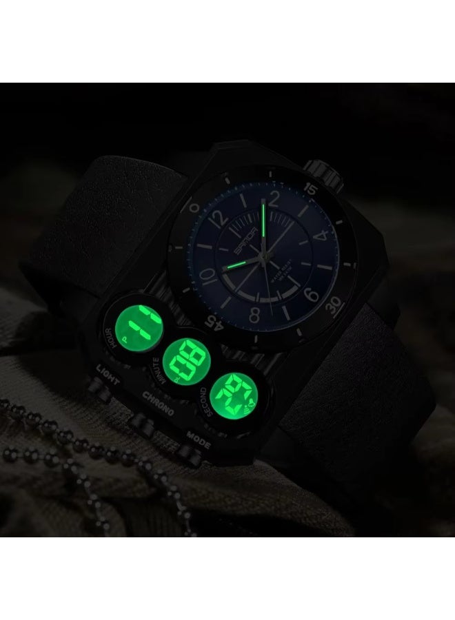 Sanda6237 Electronic Watch Dual Display Countdown Multi-Functional Sports Watch Waterproof Luminous Large Dial Student Electronic Watch - Image 5