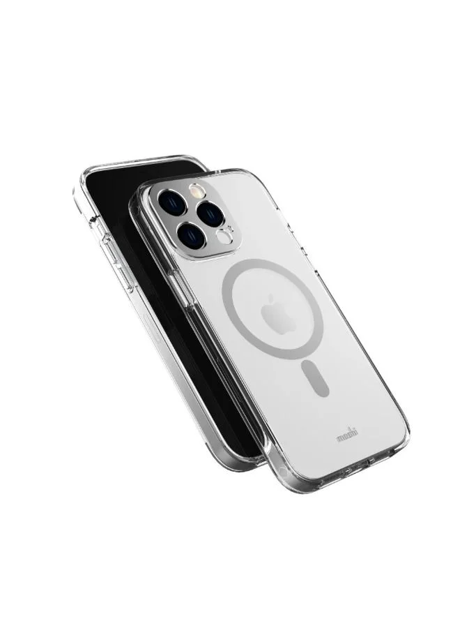Moshi Moshi iGLAZE Apple iPhone 14 Pro Max 6.7" Case with MagSafe & Cam Cover - Luna Silver