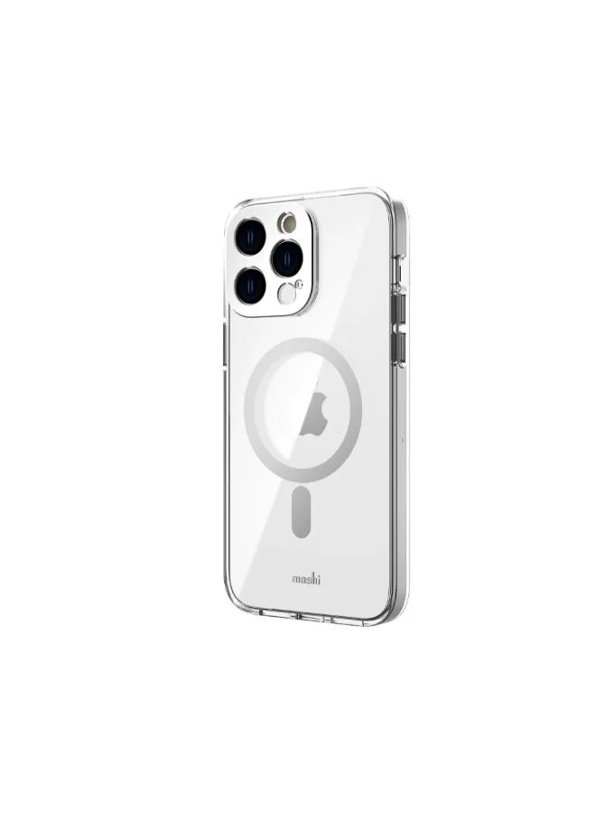 Moshi Moshi iGLAZE Apple iPhone 14 Pro Max 6.7" Case with MagSafe & Cam Cover - Luna Silver