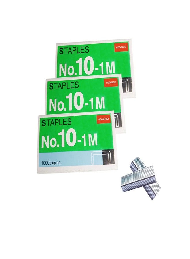 HeGangLy 3000pcs No.10 Staples, for Max HD-10D,Old TOT,and Other Mini Stapler Using No.10 Staples(Smaller Than Standard Staple,Size: W 0.37" x H 0.19" x L 0.98").Silver - Image 1