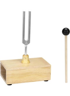 MEGREZ 528 Hz Tuning Fork for Sound Healing, Aluminum Alloy Tuning Fork with Wooden Resonance Box, Hammer and Cleaning Cloth, Musical Instruments Tuning Fork Sound Box for Yoga, Relaxation