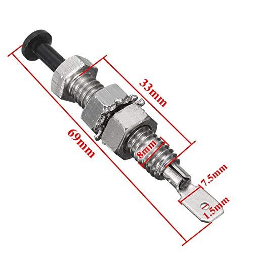 ANJOSHI Car Hood Pin Switch Universal Engine Car Auto Trunk Bonnet Door Pin Switch Adjustable Bonnet Alarm Security Light Hood Screw 2Pcs - Image 3