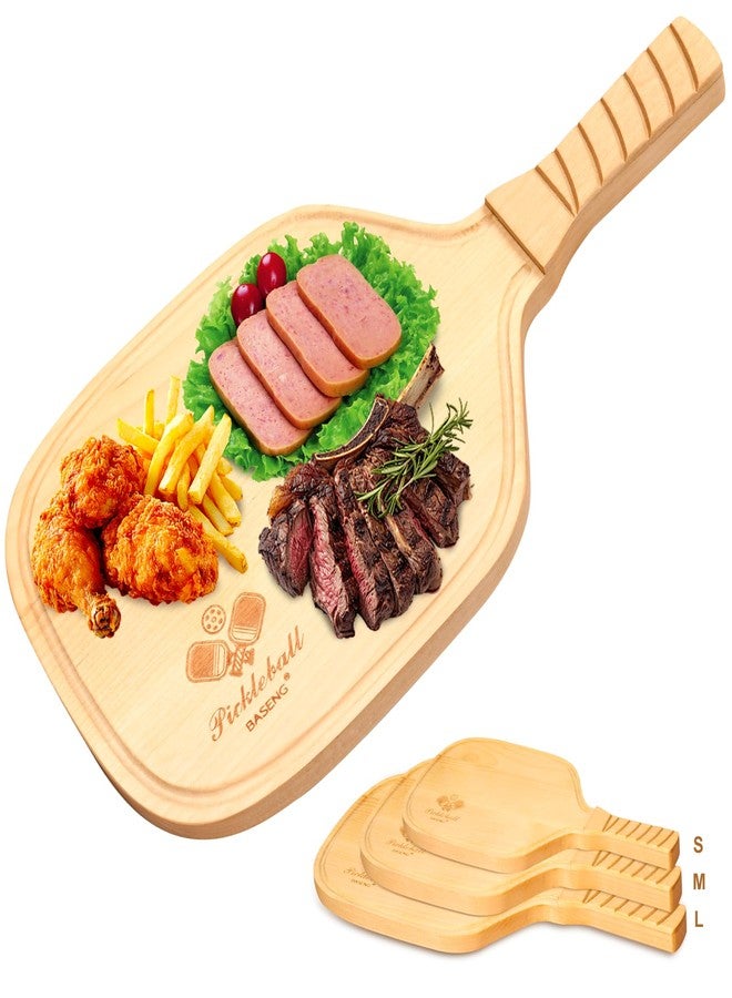 Baseng 22.4"x12.6"Large Pickleball Charcuterie & Cutting Board with Handle-Wooden Paddle Shaped Snack Tray, Reversible Cheese Board Serveware for Kitchen,Unique Gifts for Women Men Pickleball Lovers - Image 1