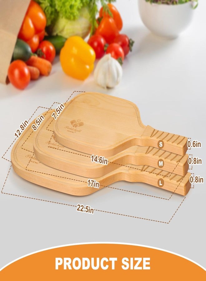 Baseng 22.4"x12.6"Large Pickleball Charcuterie & Cutting Board with Handle-Wooden Paddle Shaped Snack Tray, Reversible Cheese Board Serveware for Kitchen,Unique Gifts for Women Men Pickleball Lovers - Image 2
