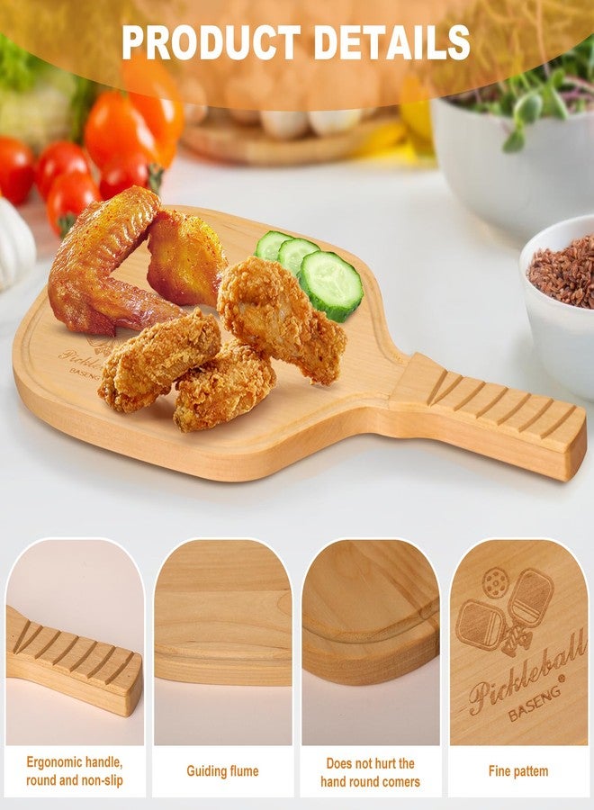Baseng 22.4"x12.6"Large Pickleball Charcuterie & Cutting Board with Handle-Wooden Paddle Shaped Snack Tray, Reversible Cheese Board Serveware for Kitchen,Unique Gifts for Women Men Pickleball Lovers - Image 3