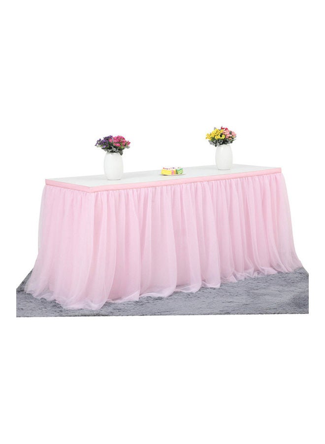 Handmade Tulle Table Skirt Pink 35.00 x 2.00 x 35.00cm