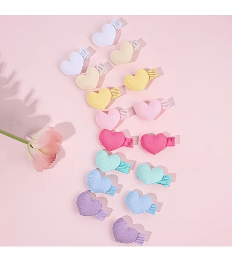 18pcs Heart Shaped Hair Clips Cute Mini Hairpins for Daily Wear - Image 5