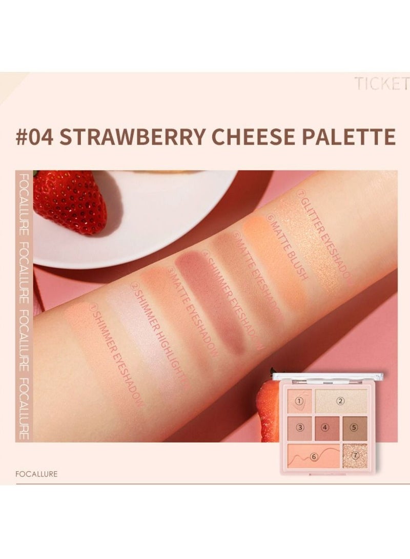 FOCALLURE Multi Face Makeup Palette All In 1-#4 Strawberry Cheese Palette - Image 3