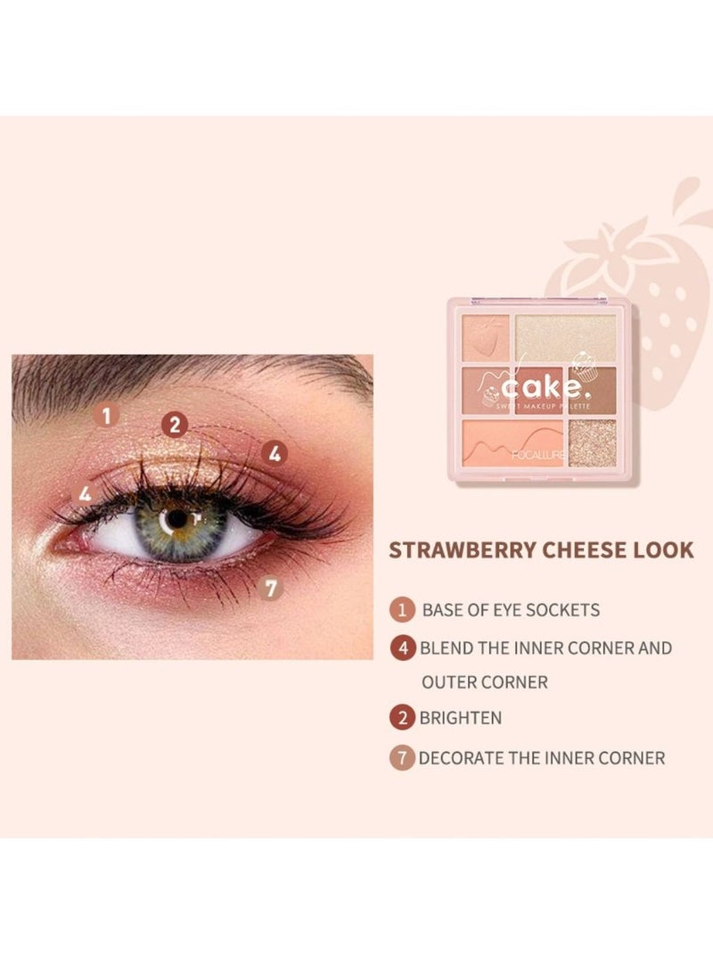 FOCALLURE Multi Face Makeup Palette All In 1-#4 Strawberry Cheese Palette - Image 4