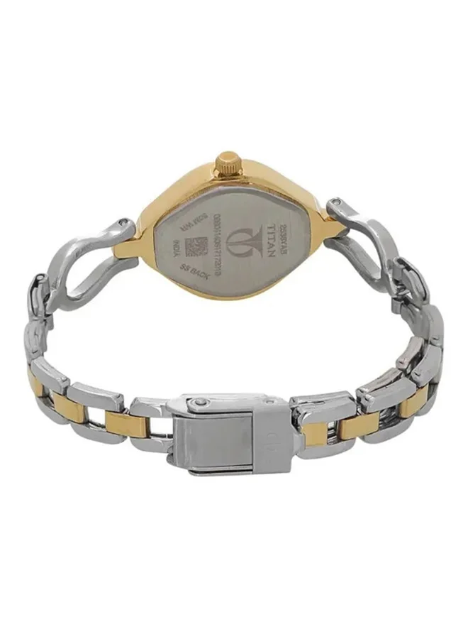 TITAN  Titan Quartz Analog Watch for Women With White Dial Two Toned Colour Stainless Steel Strap  | Best Price UAE