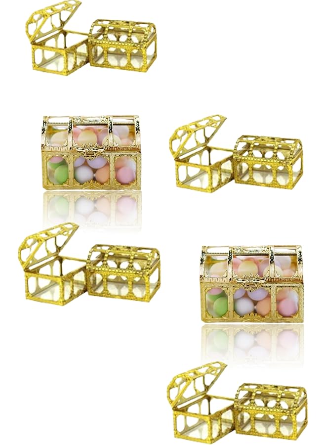 The Bros 12 Pack Gold Treasure Chest Favor Candy Boxes Weddings Bridal Shower Baby Showers and Birthday Parties Decorative Square Boxes for Chocolates Candy Jars and Gifts