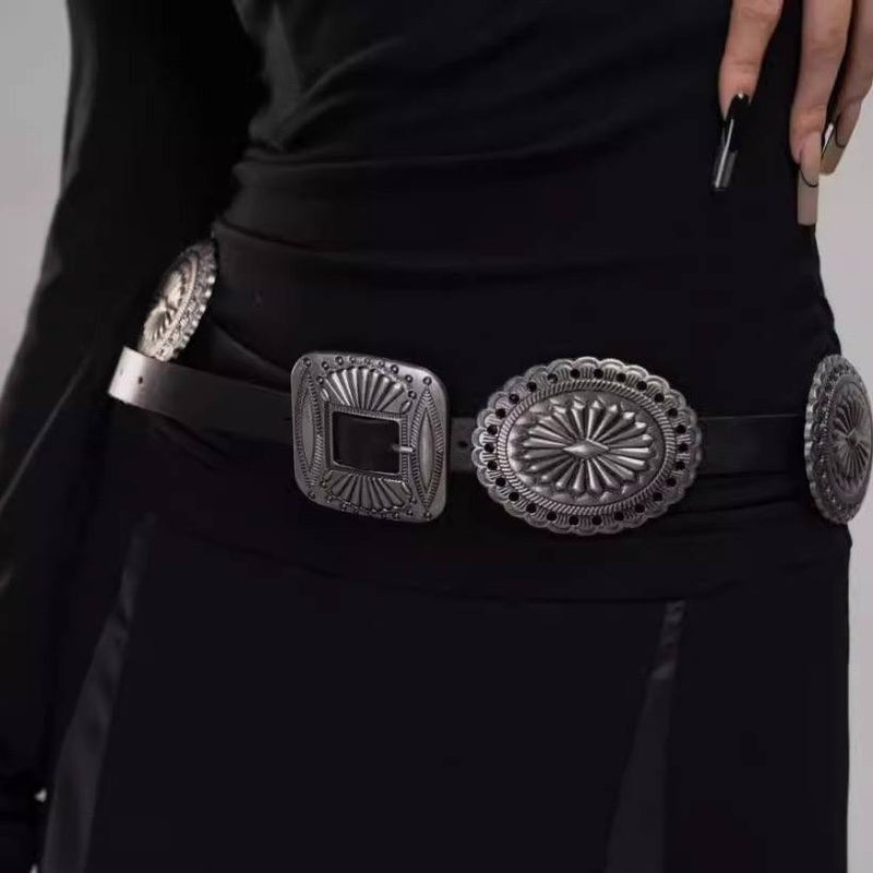 The Black Pearl Accessories Black Leather Waist Belt for Women - Image 3