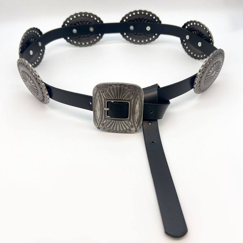 The Black Pearl Accessories Black Leather Waist Belt for Women - Image 1
