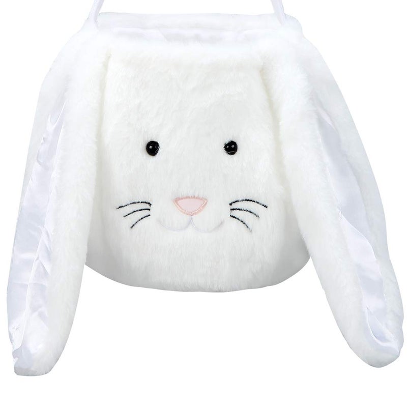 XinblueCo Plush Easter Bunny Basket for Kids Boys Girls Easter Buckets with Long Plush Ear Personalized Egg Hunting Bags,Bunny Kids Easter Tote Bags for Easter Decorations Candy - Image 5