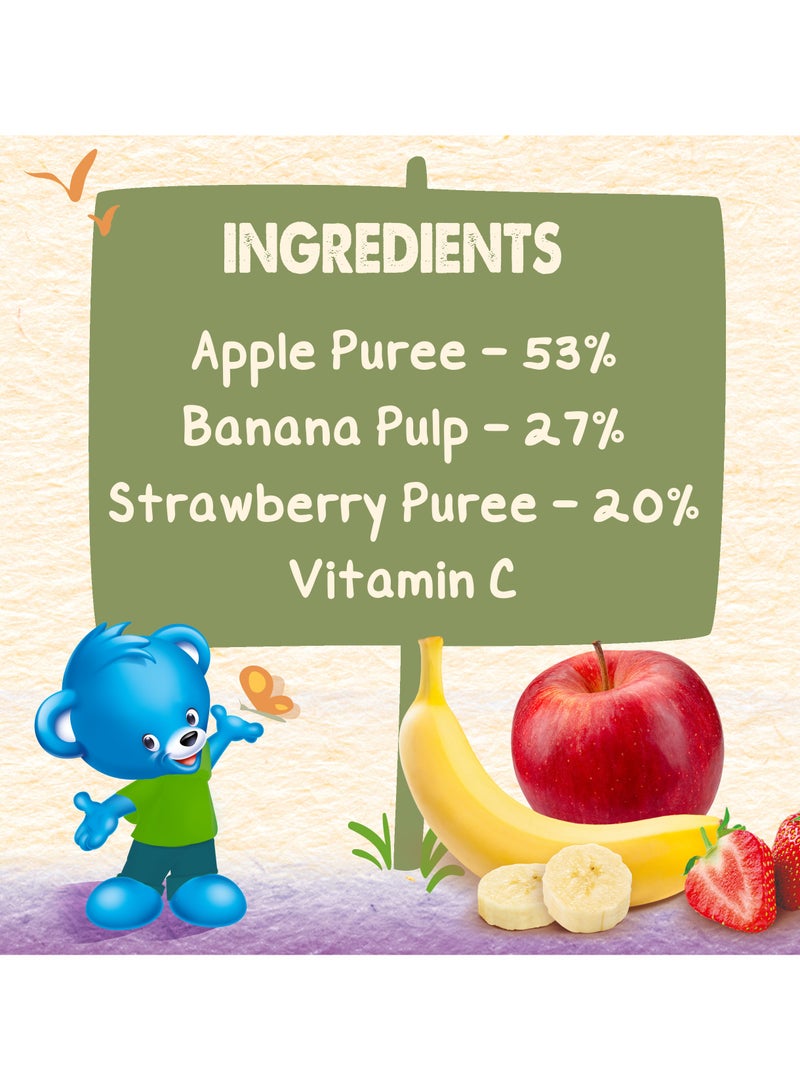 Cerelac Fruits Puree Pouch For Kids In Apple Banana Strawberry 3-6 Years 8 x 110g - Image 5